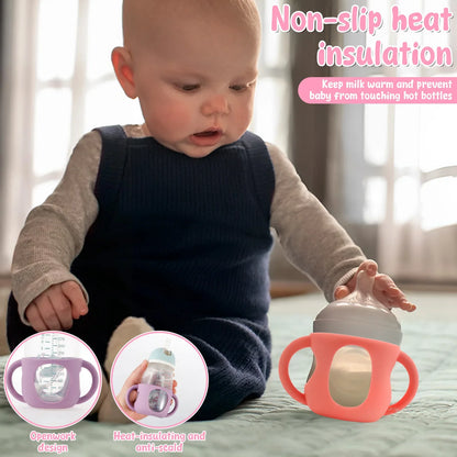 6Pcs Silicone Baby Bottle Cover with Handle