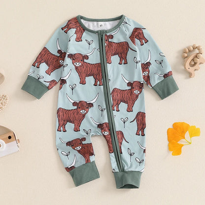 Cow Print Western Romper Jumpsuit