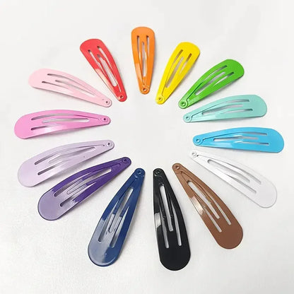 50Pcs Snap Hair Clips Candy Color Barrettes