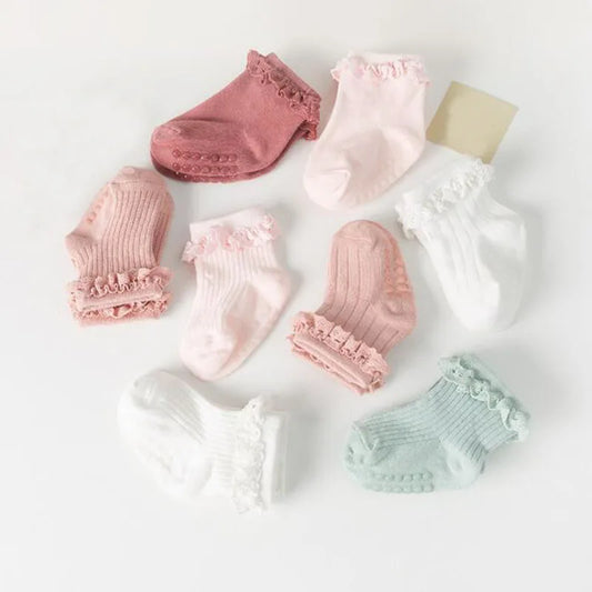 4Pair/lot Baby non-slip cotton socks