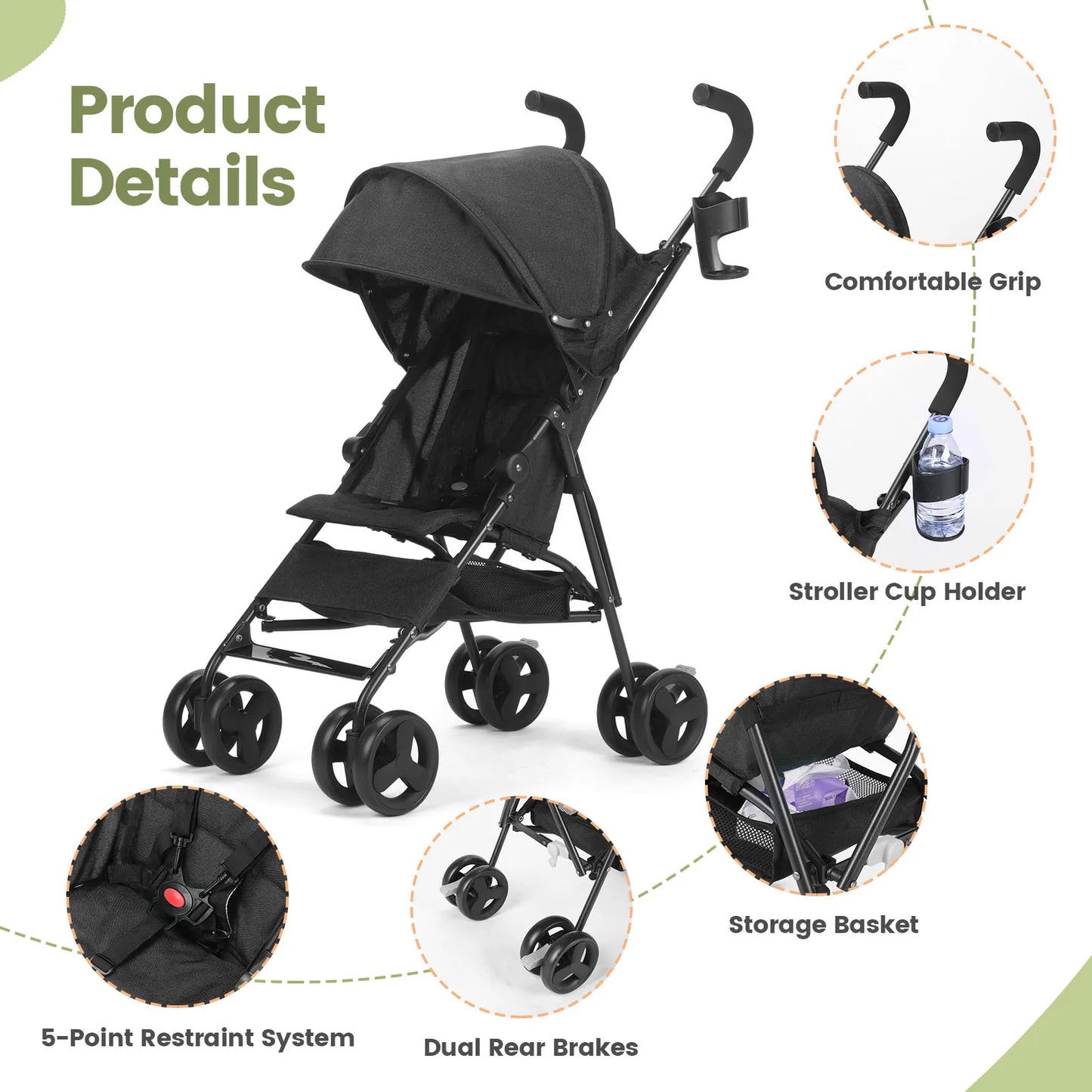 Foldable High Quality Newborn Lightweight Baby Stroller