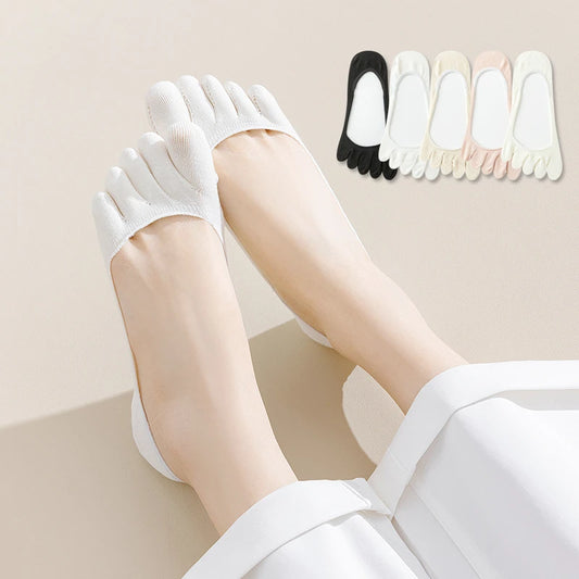 5 Pairs No Show 5 Finger Socks
