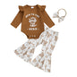 Baby Girl Highland Cow Romper 3 Pcs Set