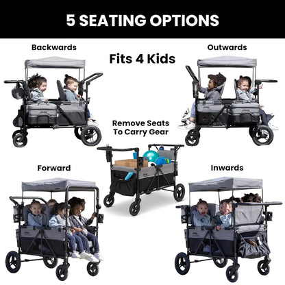 4 Seater Stroller Wagon with Convertible Seats
