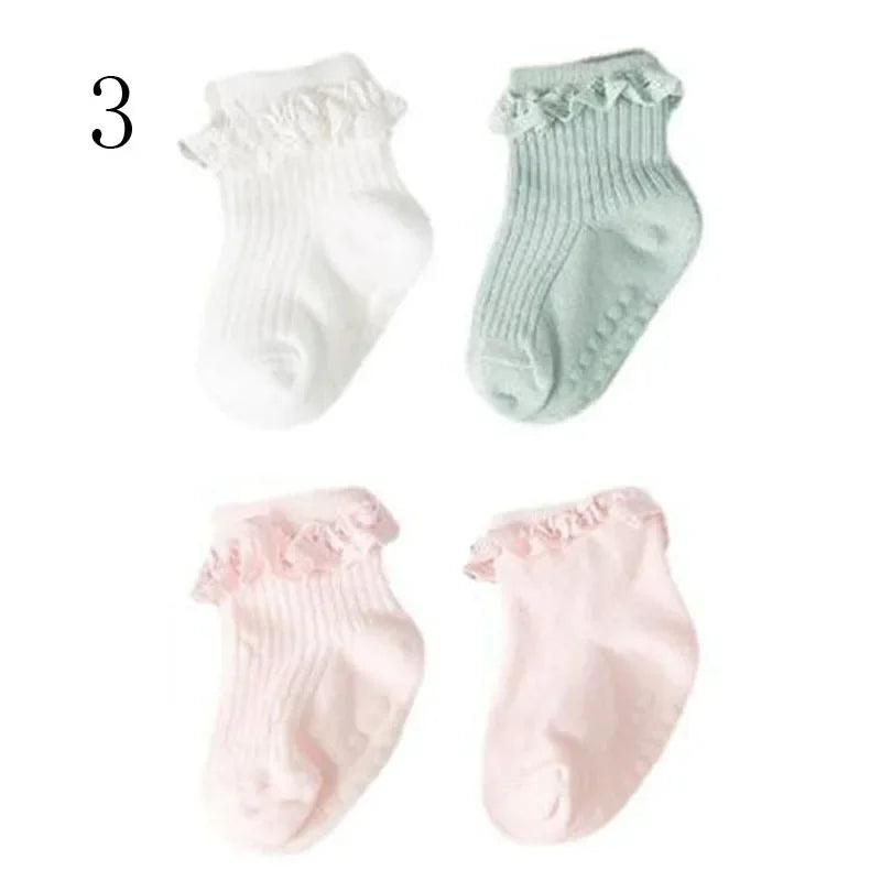 4Pair/lot Baby non-slip cotton socks