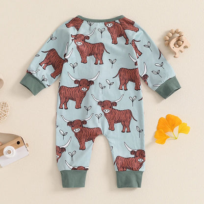 Cow Print Western Romper Jumpsuit