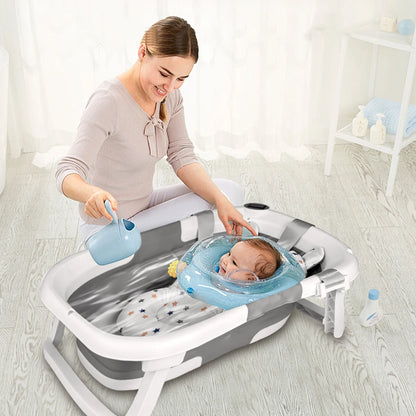 Portable and foldable Bathtub, real-time temperature sensor
