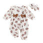 Toddler Football Print Hooded Jumpsuit