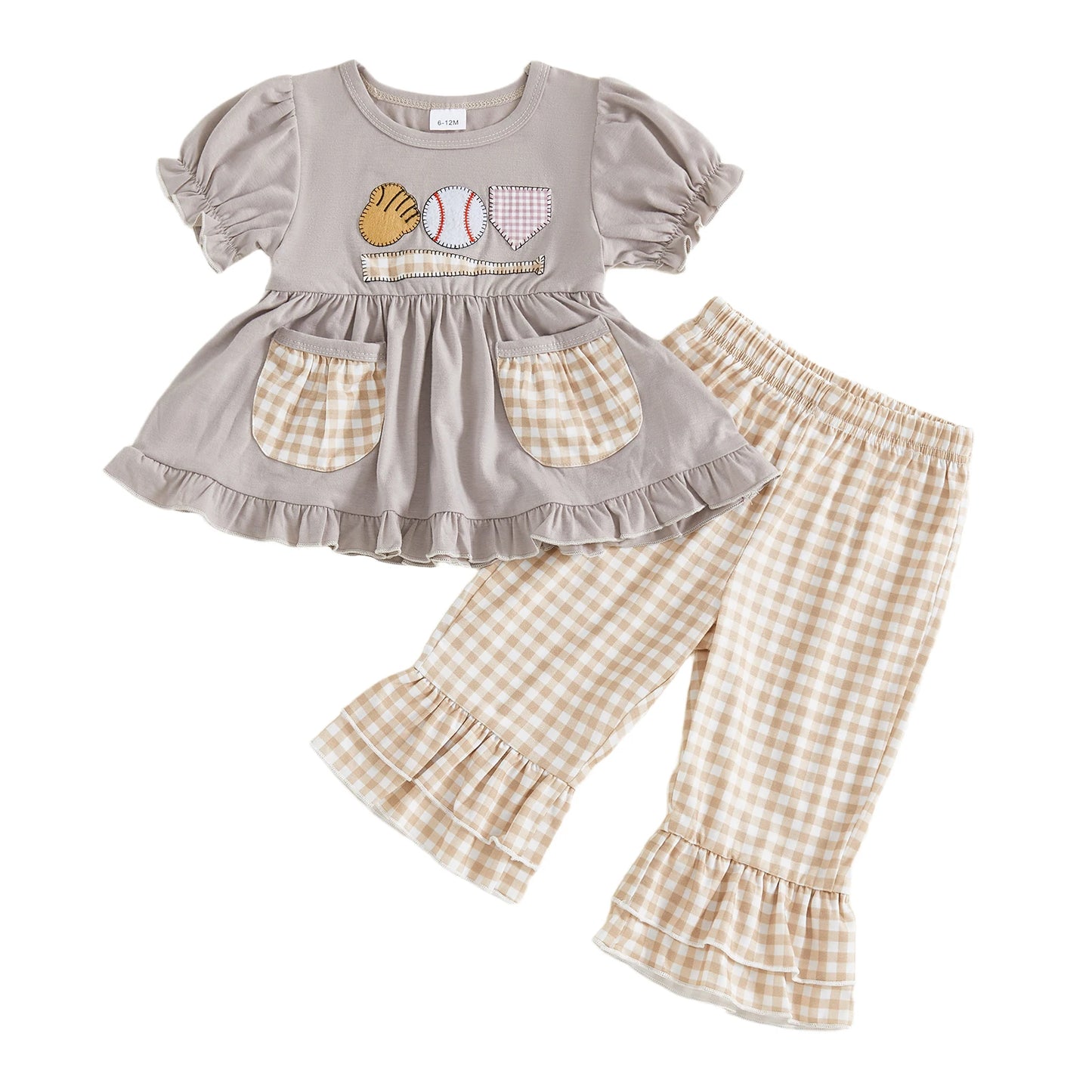 Adorable Infant Girl Baseball Uniform - 2-Piece Ensemble