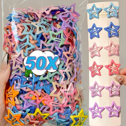 10/50pcs Colorful Kawaii Star Barrettes
