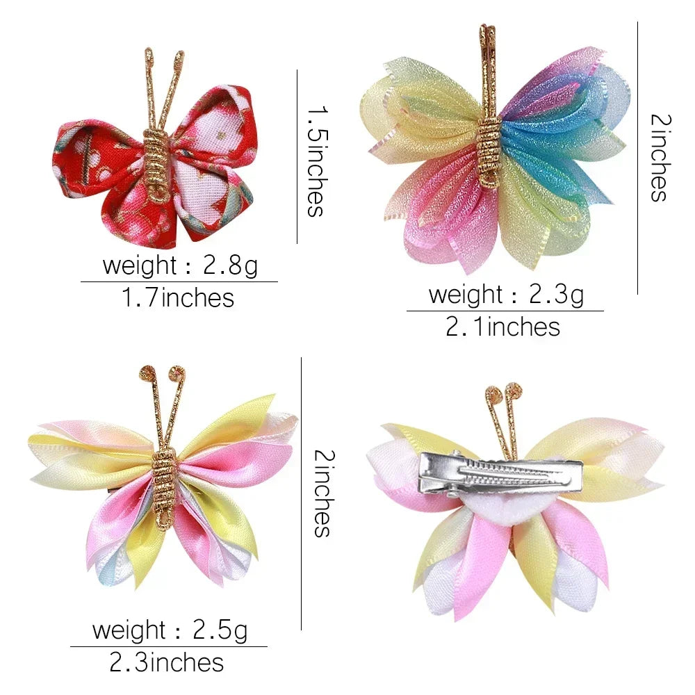 2pcs/set Butterfly Gradient Flocking Hairpins