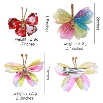 2pcs/set Butterfly Gradient Flocking Hairpins