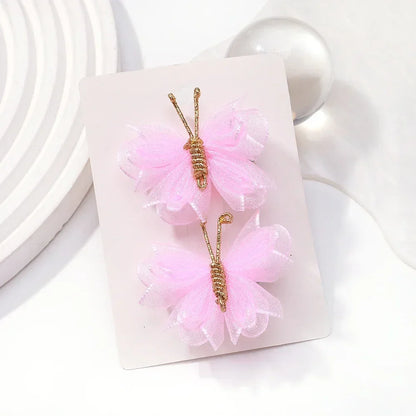 2pcs/set Butterfly Gradient Flocking Hairpins