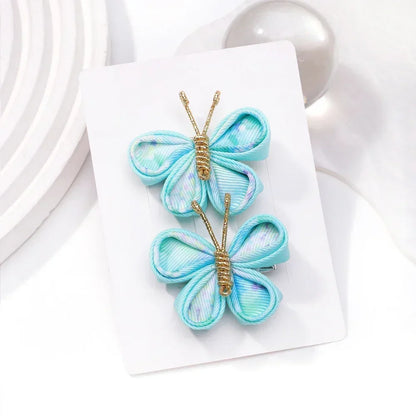 2pcs/set Butterfly Gradient Flocking Hairpins