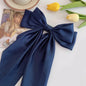 Elegant Solid Large Bow Ribbon Hair Clip