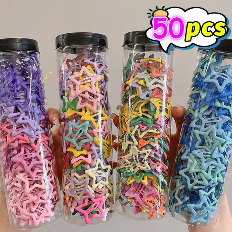 10/50pcs Colorful Kawaii Star Barrettes