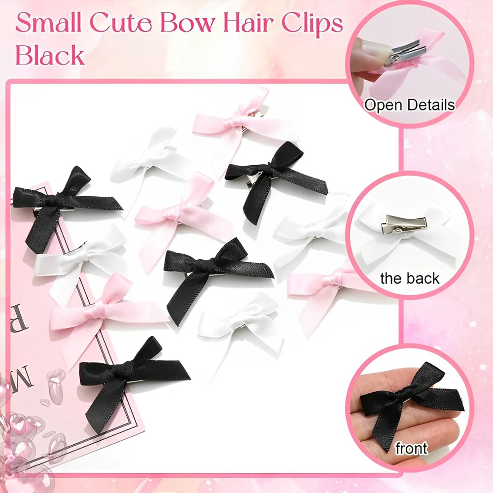 5-24Pcs Girls Bows Mini Hair Clips