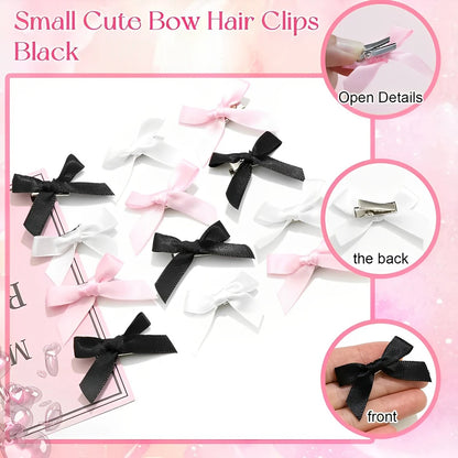 5-24Pcs Girls Bows Mini Hair Clips
