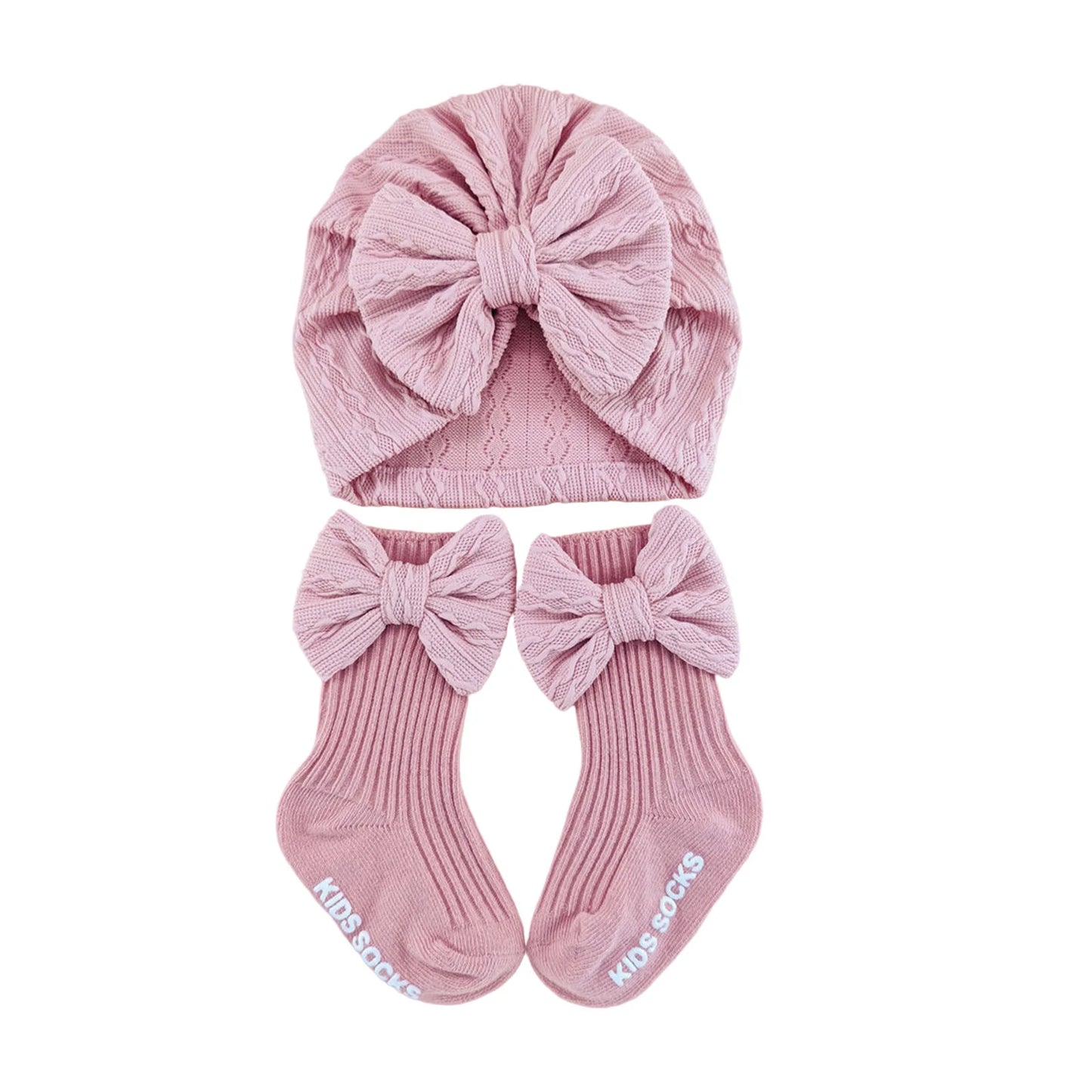 Baby Girl Turban Hat and Socks Set