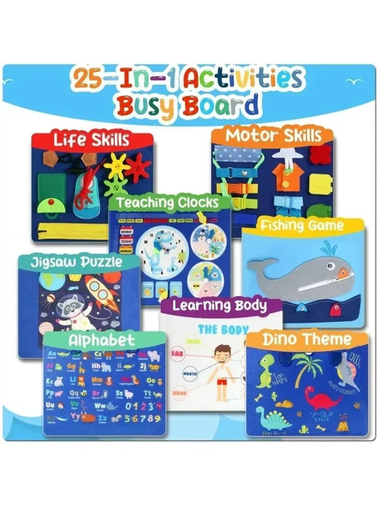 Busy Board Sensory Activity Montessori Toys  Ages 1-3
