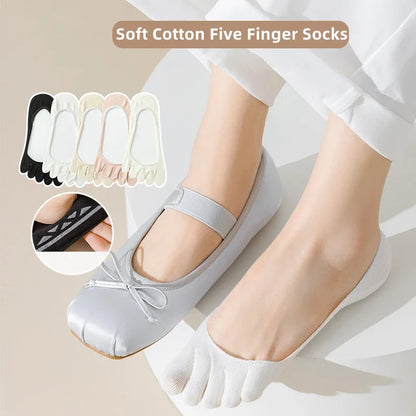 5 Pairs No Show 5 Finger Socks