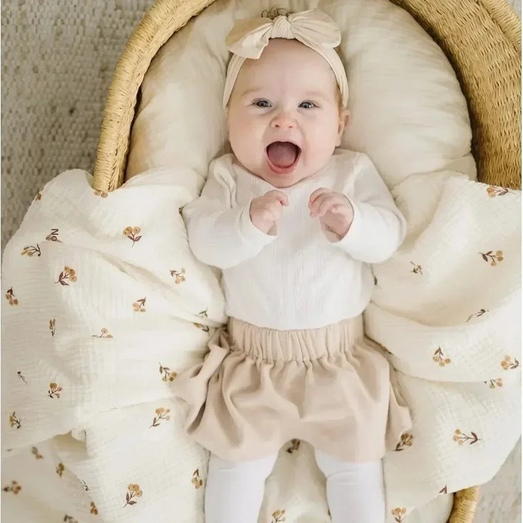 3pcs Set Cotton Muslin Swaddle Baby Blanket