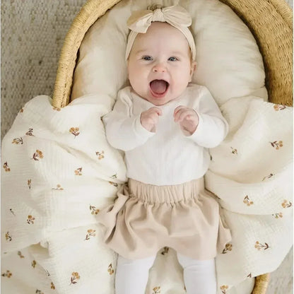 3pcs Set Cotton Muslin Swaddle Baby Blanket