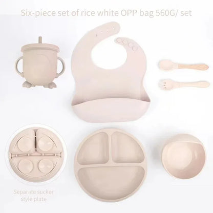 6Pcs Baby Silicone Feeding Set