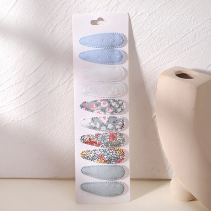 10Pcs/Lot Cotton Alloy Hair Clips for Kids