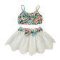 Girl Boho Top and Denim Skirt Set