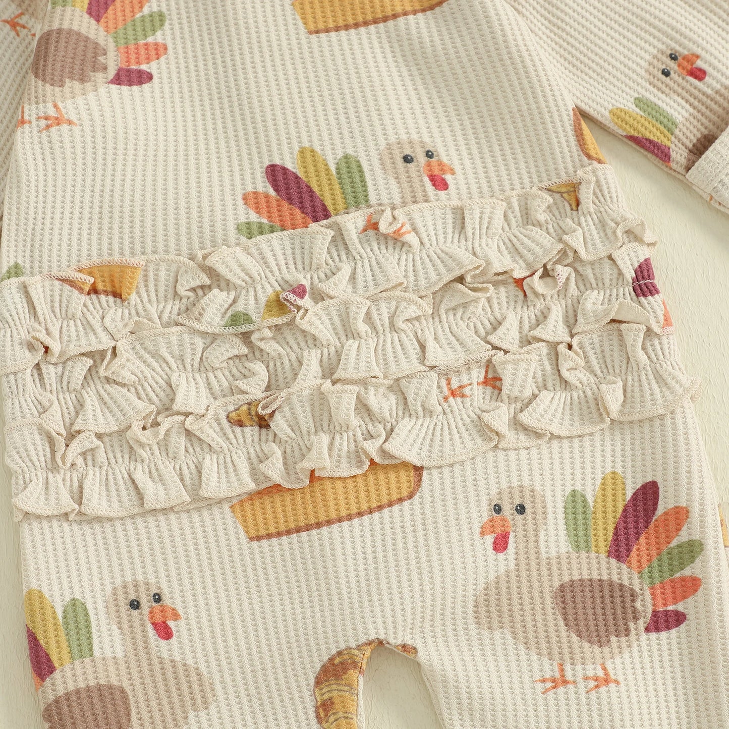 Baby Girl Thanksgiving Zipper Romper