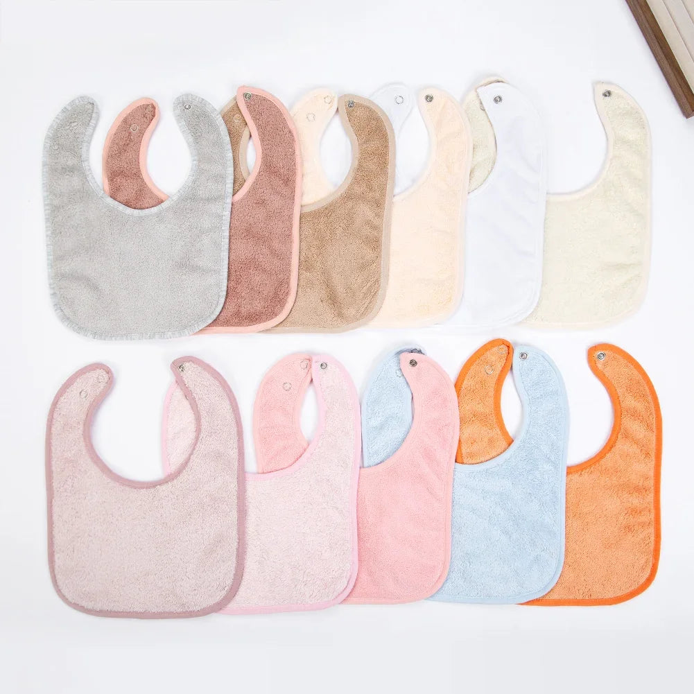 Solid Terry Towel Baby Bibs