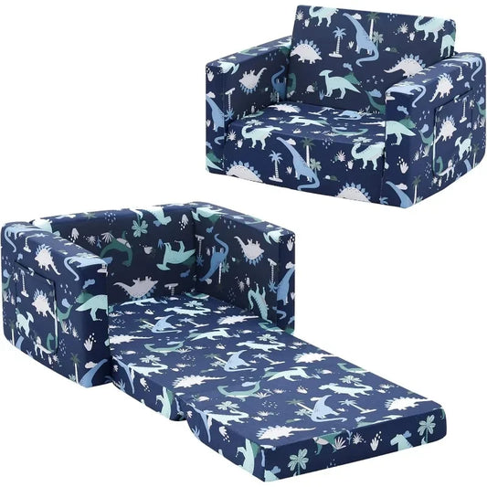Kids Sofa Chair to Sleeper Couch (Dinosaur)