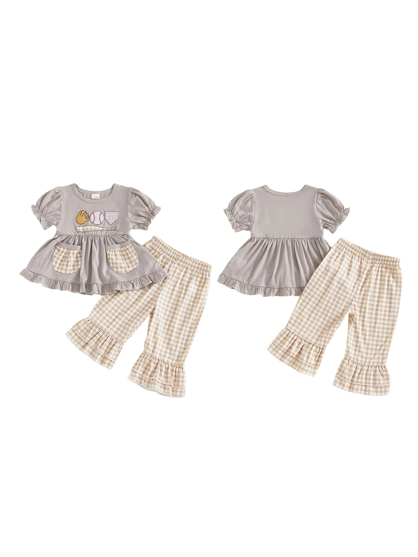 Adorable Infant Girl Baseball Uniform - 2-Piece Ensemble