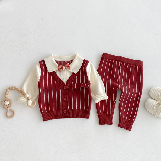 Baby Boy Knit Striped 3Pcs