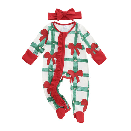Newborn Baby Girl Christmas Romper