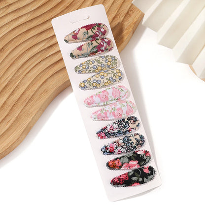 10Pcs/Lot Cotton Alloy Hair Clips for Kids
