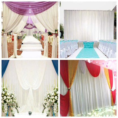 10ft X 10ft White Pleated Wedding Photography Backdrop Curtain
