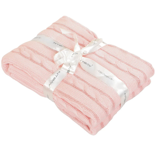 100% Cotton Cable Knit Toddler Blanket