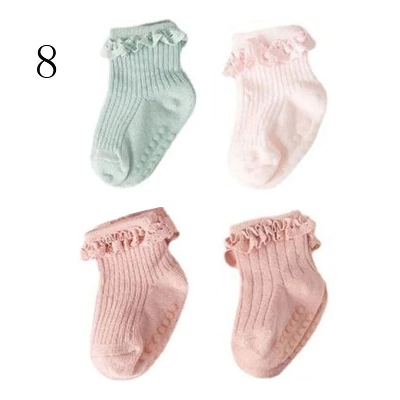 4Pair/lot Baby non-slip cotton socks