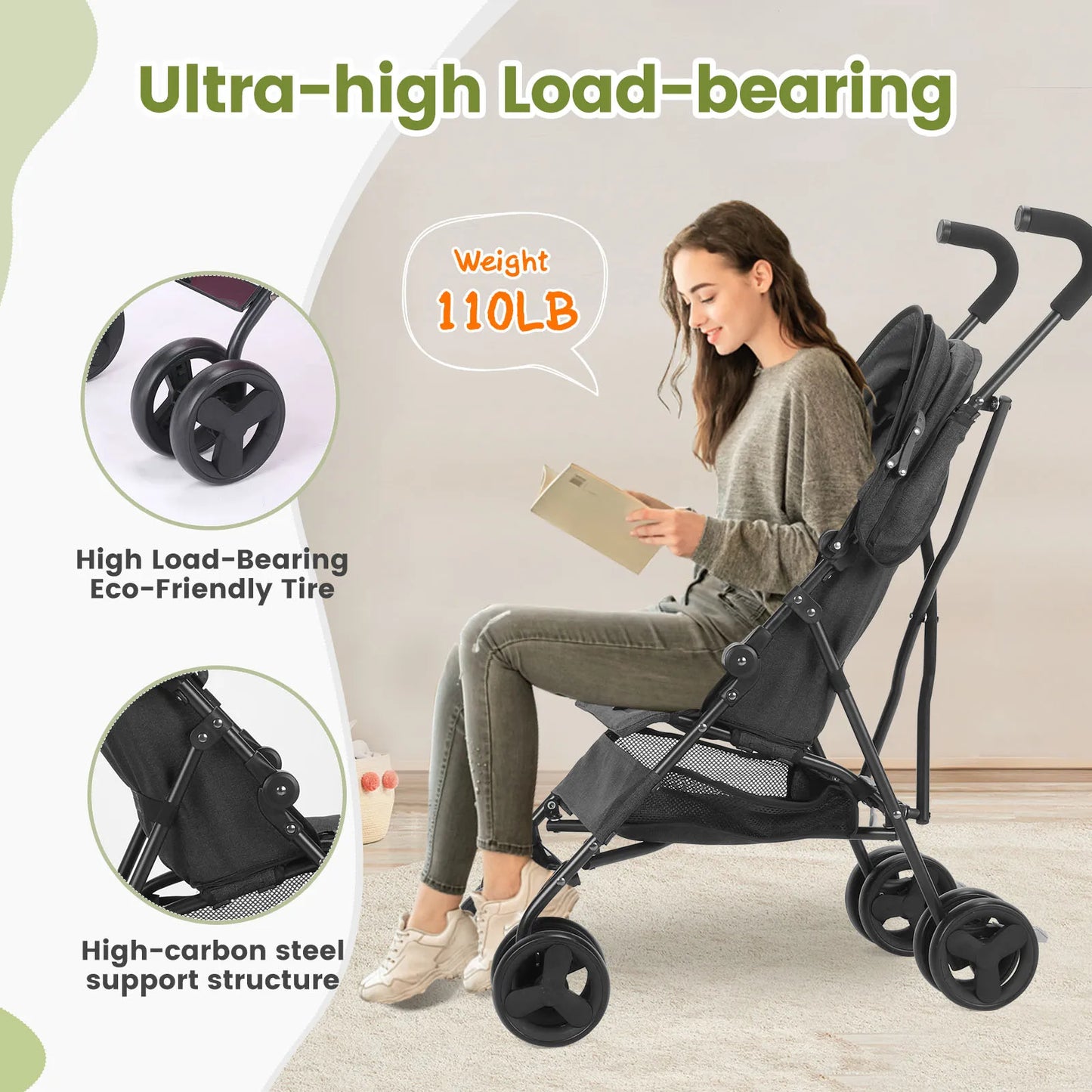 Foldable High Quality Newborn Lightweight Baby Stroller