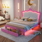 Full Twin Size Bed with LED Lights