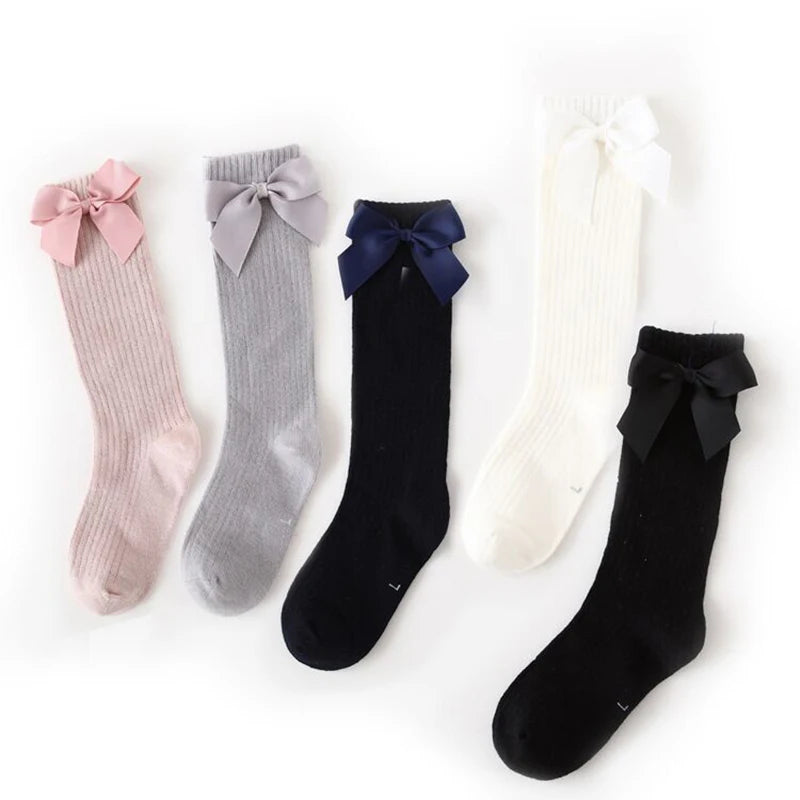 Girls Knee High Socks With Bows