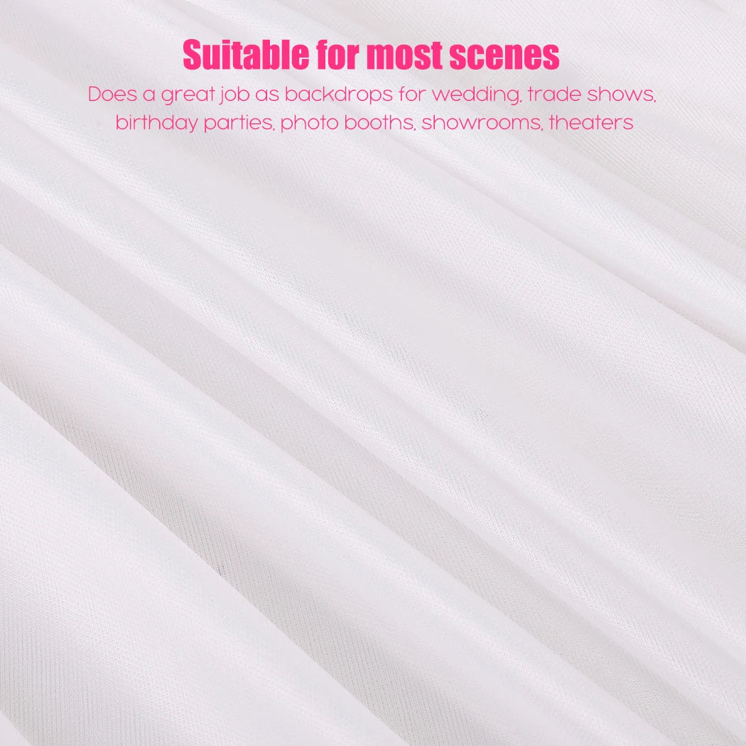 10ft X 10ft White Pleated Wedding Photography Backdrop Curtain