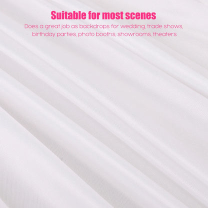 10ft X 10ft White Pleated Wedding Photography Backdrop Curtain