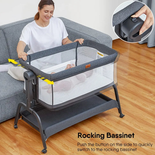 Baby Bassinet, 3-in-1 Infant & Toddler Cradle