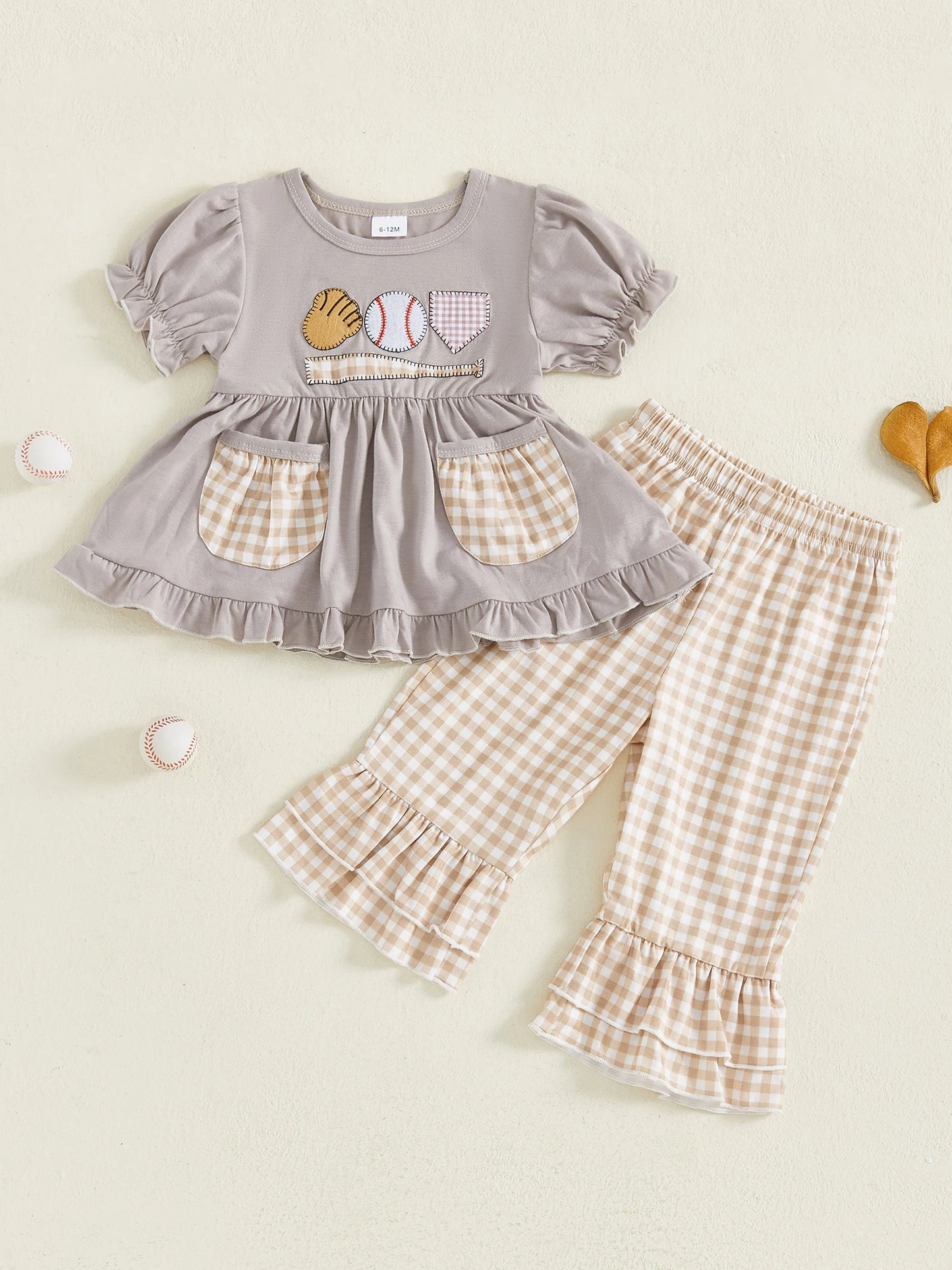 Adorable Infant Girl Baseball Uniform - 2-Piece Ensemble
