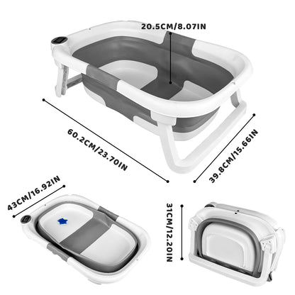Portable and foldable Bathtub, real-time temperature sensor
