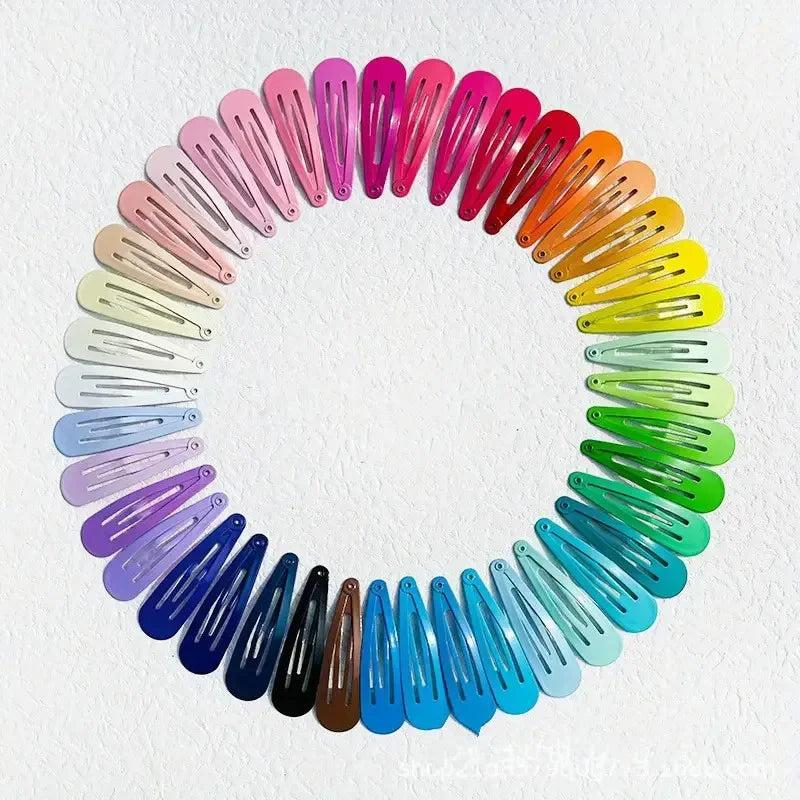50Pcs Snap Hair Clips Candy Color Barrettes