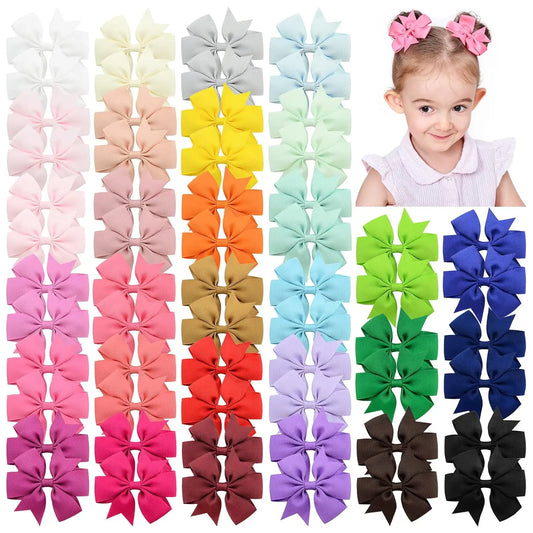 20/40Pcs Candy Color Bow Hair Clip Set